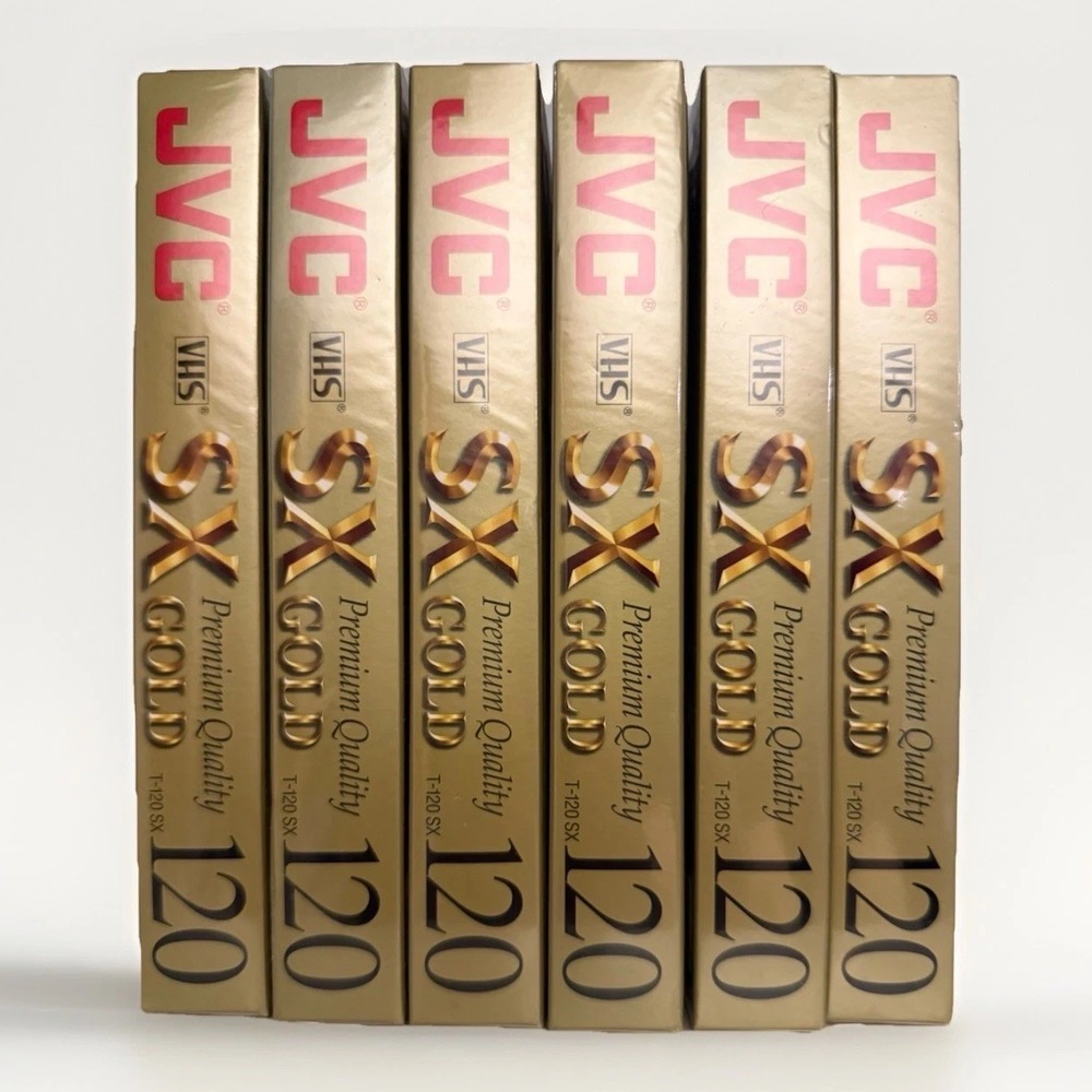 *NEW SEALED* 6 JVC SX Gold 120 High Performance Blank VHS Video Cassette Tapes
